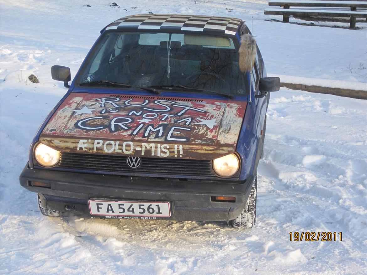 VW Polo - Jeton.  - Taget i vinters med hjemmelavet kølerhjelm.  billede 2