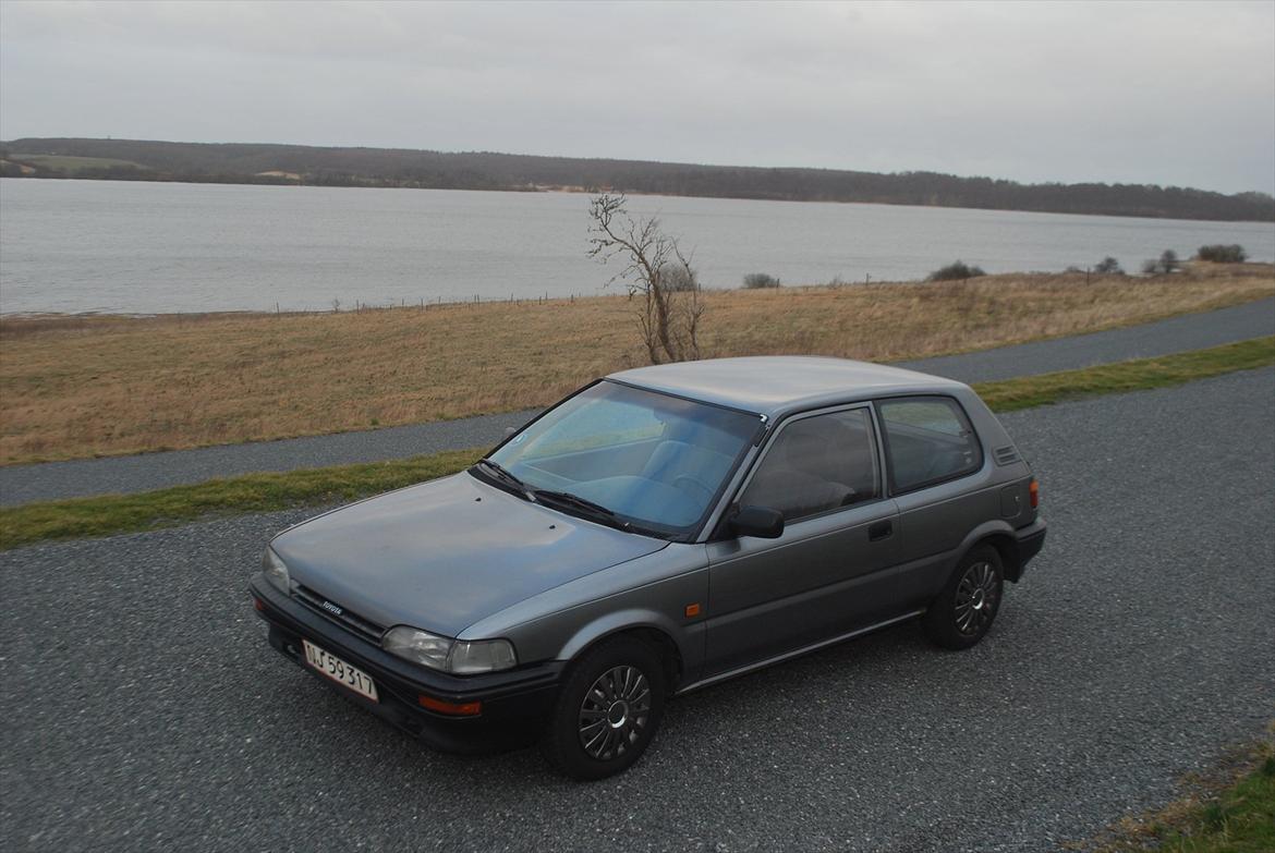 Toyota Corolla E90 [SOLGT] - Corolla'en med Tystrup Sø i baggrunden billede 1