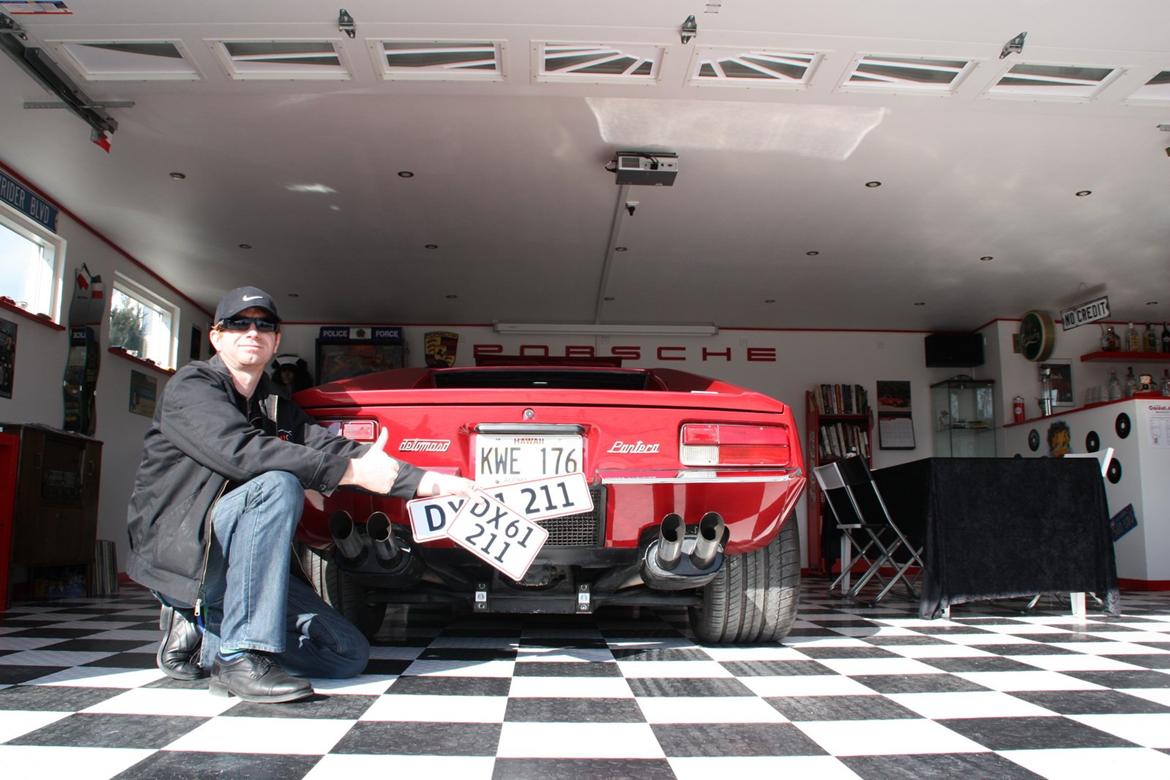 De Tomaso Pantera - De danske plader er hentet og klar til at erstatte den originale plade fra Hawaii billede 5