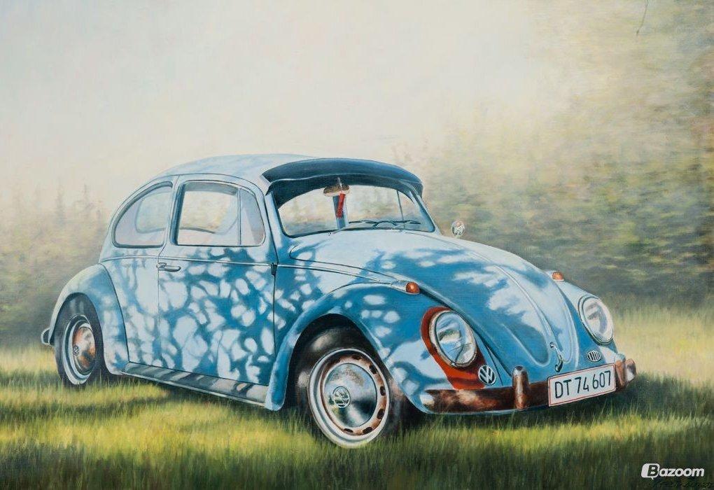 VW bobbel ( o\_!_/o )  Æ” FOLKEVUEN - et billede steen larsen lånte min bil til at male  billede 15
