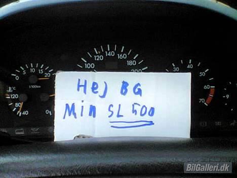 Mercedes Benz 500 SL(Sommerfælge) - Her er så det billede mange har efter lyst..! Taget ved instrument bordet. billede 8