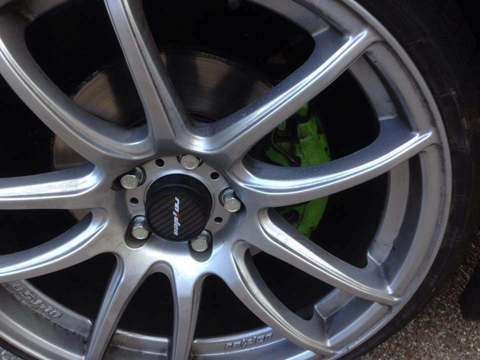 Opel Vectra B (Nyistandsat) - Giftgrønne kalibre og navkapsler monteret. billede 12