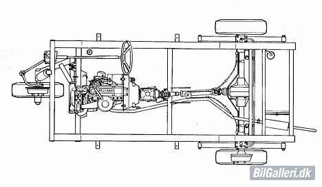 Mini Reliant Robin Super 850 - Undervogn, med motoren næsten i center billede 13