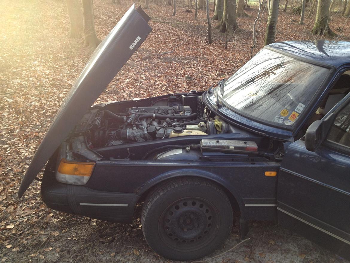 Saab 900i - Ligesom andre biler i sin klasse (Jaguar osv :-) ) åbner motorhjelmen den fede vej :-) billede 2