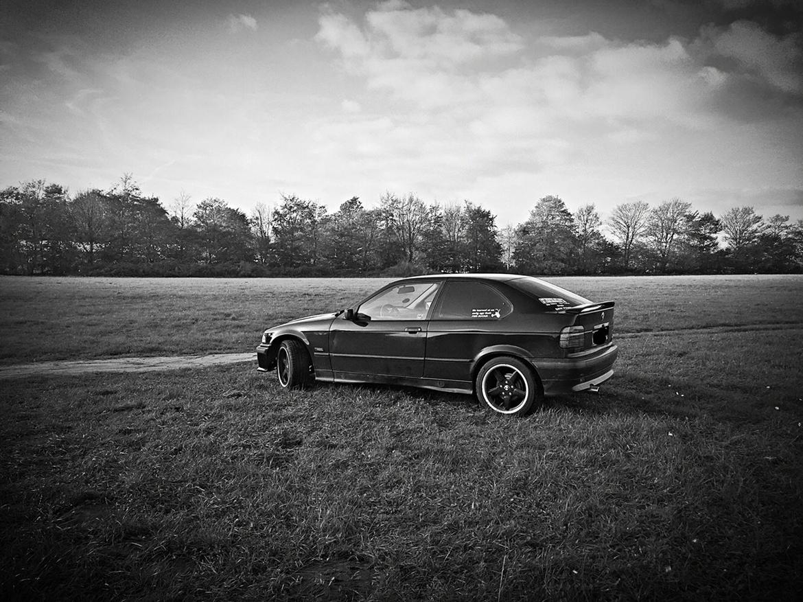 BMW 3' Serie - E36 316i Compact coupé - Photoshoot ude på marken. Her ses bagenden billede 17