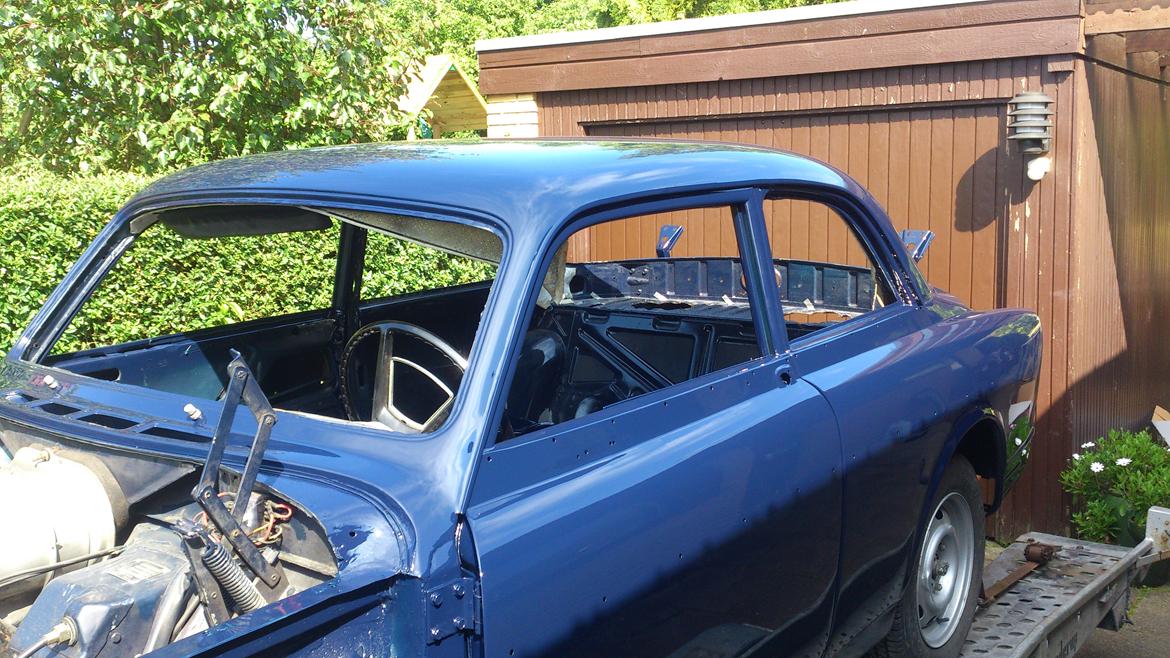 Volvo Amazon (solgt til tidliger ejer igen) - Bilen på autotraileren fra lakering. billede 17