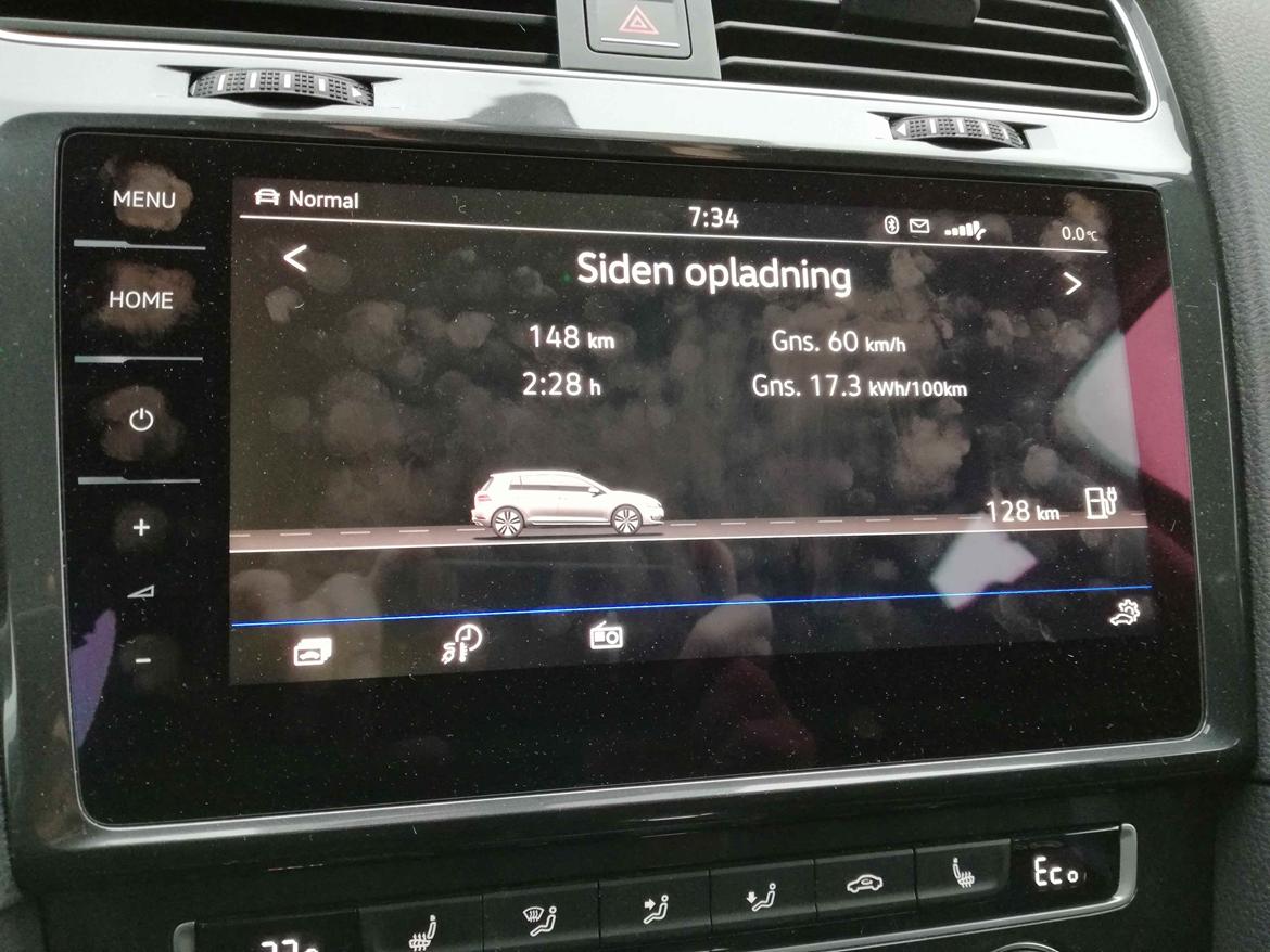 VW e-Golf - Sne, frost og ca 190km rækkevidde til blandet kørsel med stor andel af motorvej. billede 8