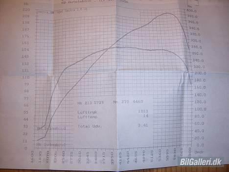Opel Vectra A 2,5 V6 24V-SOLGT - Rullefeltattest viser 213 HK og 275 NM, målt hos KB Autoteknik i Kvanløse billede 2