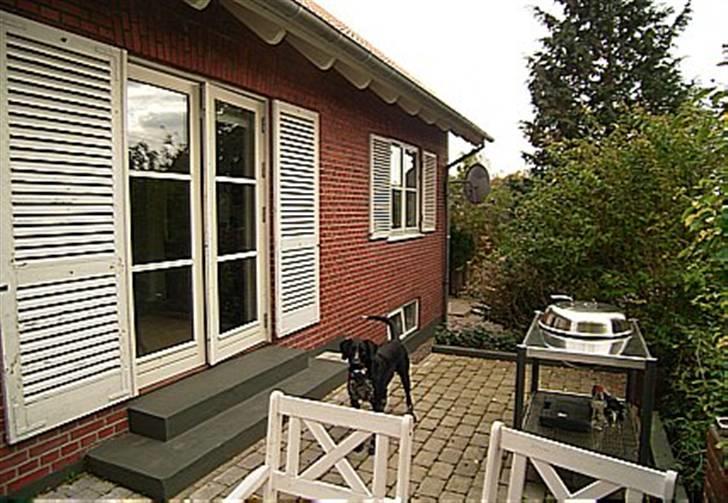 Villa 3 - Front af hus  der ligger ned mod vejen, oppe fra terrassen billede 13