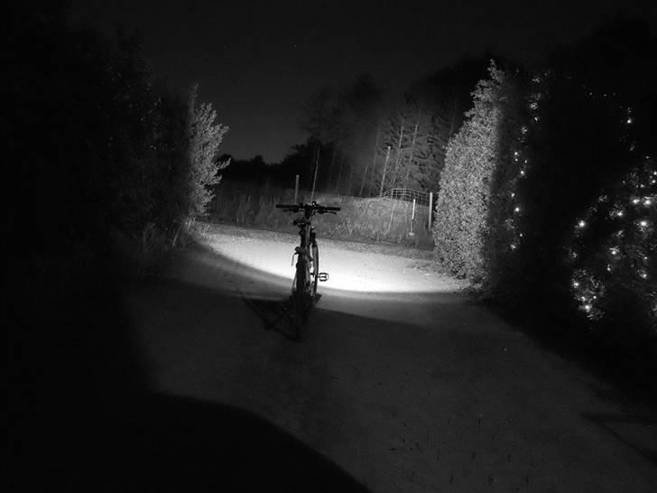 Cykel lygte i mørke billeder - Igen med ISO, det ser ud til at himlen er lyst op i baggrunden, men det er bare ISOen der får det til at se sådan ud, der er faktisk næsten belragende mørkt :o)
Og ja der er ild fluer i min hæk :P billede 10