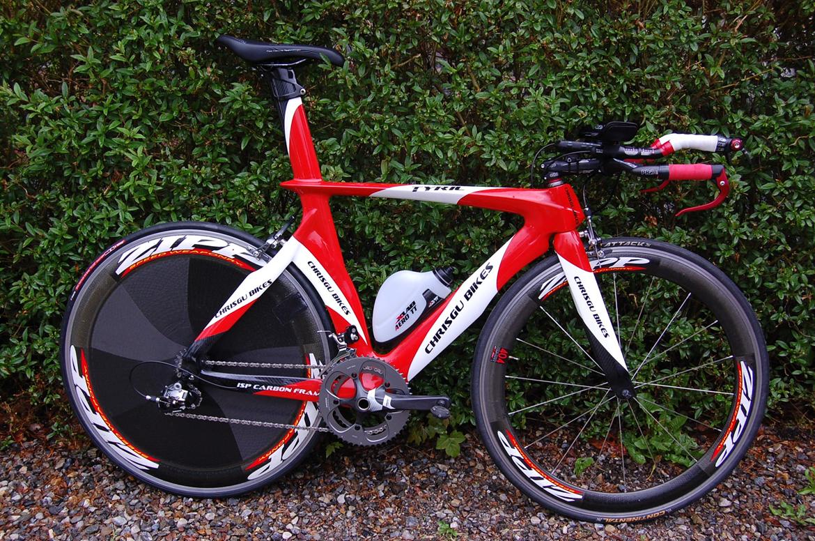 Mine cykler gennem tiden - 2012: ChrisGu Bikes Tyril TT ramme med Sram Force gear, Zipp 909 hjul til dæk/slange, Pro Synop alu tt-styr, Selle Italia Q-Bik T1 saddel, Speedplay Zero pedaler, XLab Aero TT V2 flaskeholder og Garmin 705 cpu. billede 38