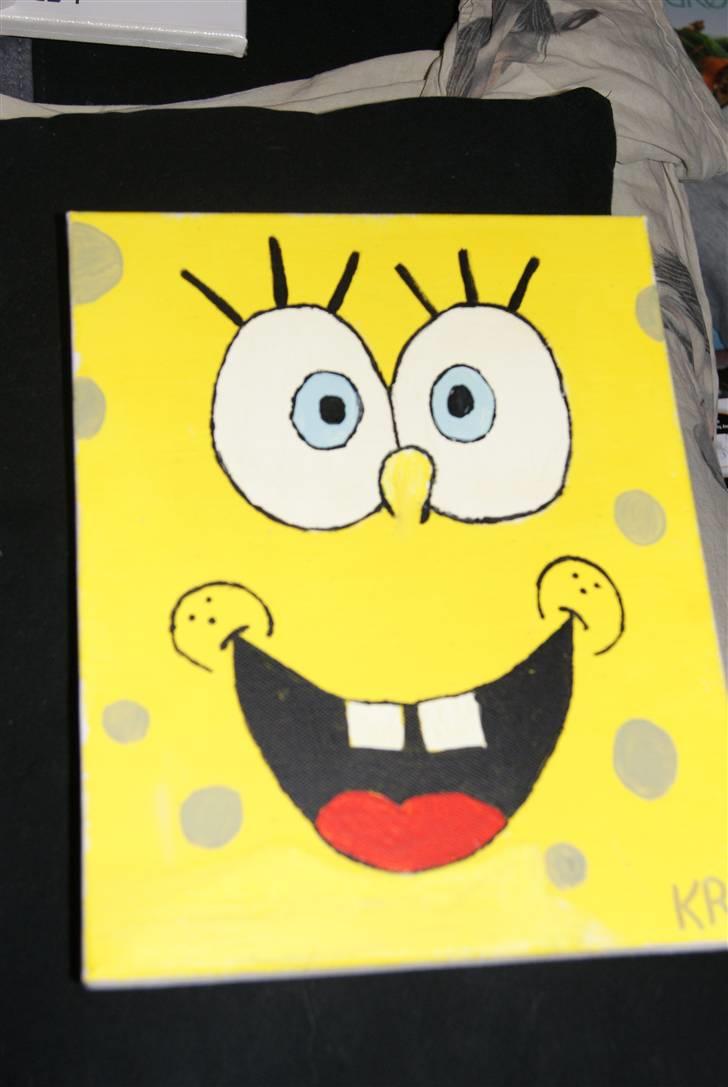 Malerier jeg har malet:) - Svampe bob * Givet i fødelsdagsgave til min lillebror * men jeg kan lave en der ligner denne :) billede 8