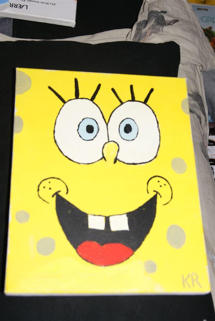 Malerier jeg har malet:) - Svampe bob * Givet i fødelsdagsgave til min lillebror * men jeg kan lave en der ligner denne :) billede 3