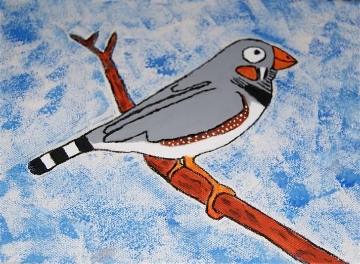 Malerier jeg har malet:) - Zebrafinge bestildt og ønsket af peter :) * solgt * men jeg kan lave en der ligner denne :) billede 51