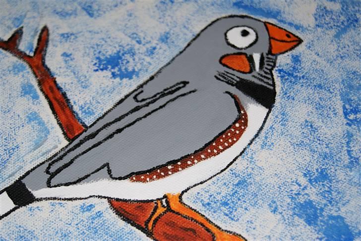 Malerier jeg har malet:) - Zebrafinge bestildt og ønsket af peter :) * solgt * men jeg kan lave en der ligner denne :) billede 1