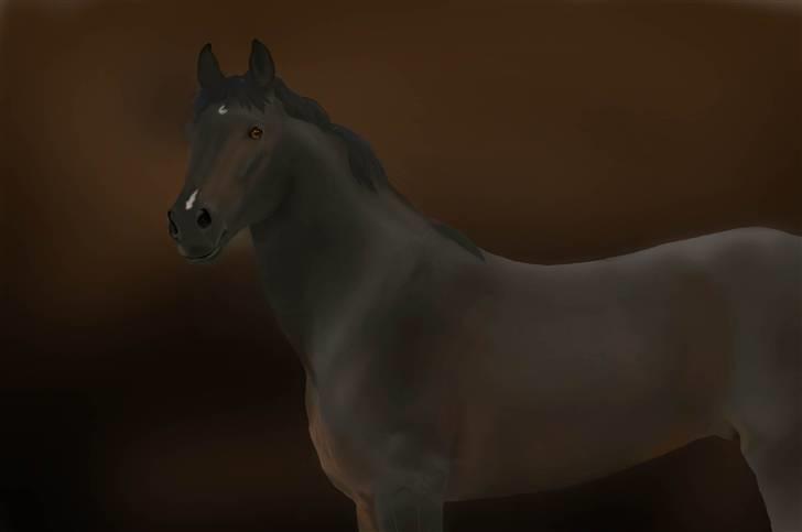 Photoshop Fun! - Hestens farver blev meget triste da baggrunden kom på, men vi tager det i små skridt Tegnet kun med tegnetablet. [Meget stolt] 19. februar 2011 billede 6