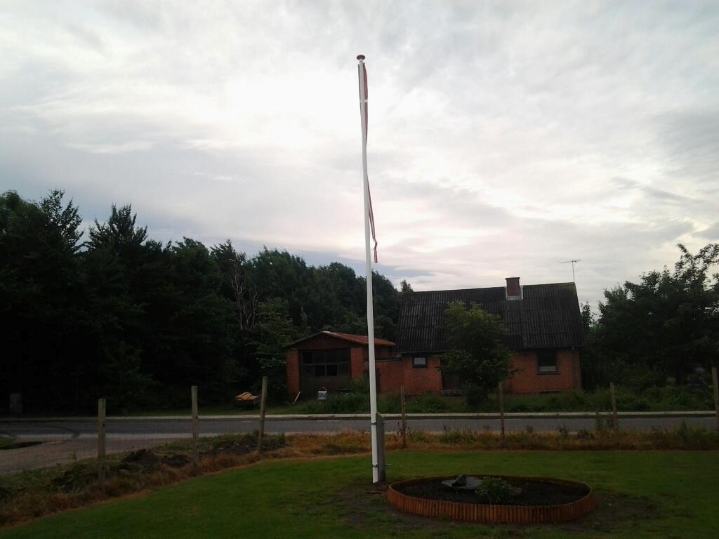 Villa/hushave 900m2 - Da vi flyttede en stod der en gammel skæv flagstang i midten af haven. Nu fik manden en ny flagstang i 25 års fødselsdagsgave som han har fået sat op.. :) billede 2