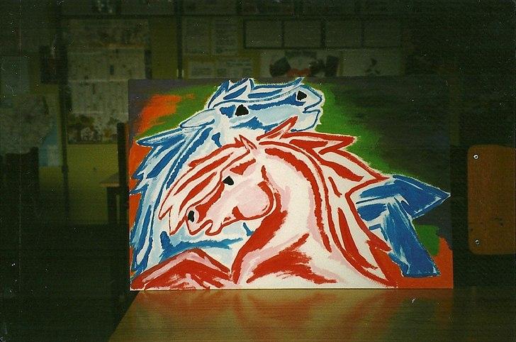 Lidt af min kreative side;O) - 10 kl i billedkunst Rimfaxi og skinfaxi billede 4