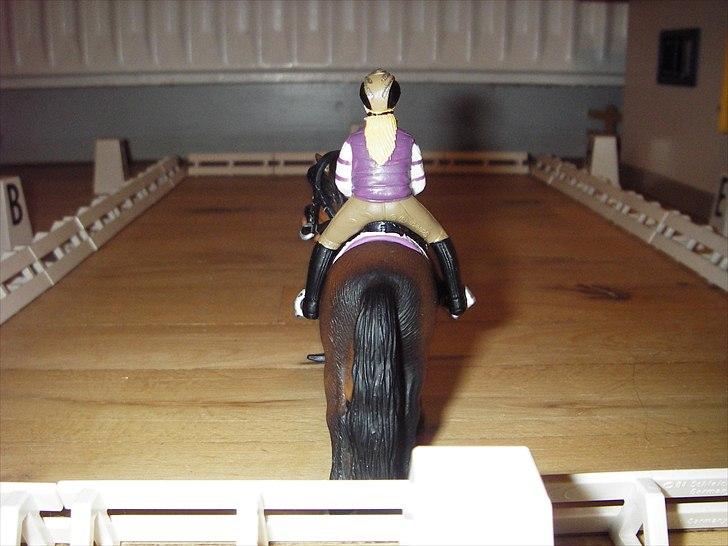 Åbent hus på Rosengaarden's Schleich Heste - - laver schenkelvigning til A - billede 73