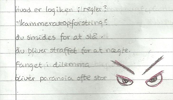 Tegninger :D   - Endnu et digt baseret på Onskan hvor hovedpersonen var på en skole med kamerat opforstring :S xD Undskyld udtværredsen ved de sidste ord :/ billede 392