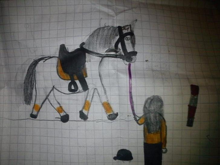 Mine tegninger(Grimme!) - En tegning jeg tegnede d. 25. April. 2011.. til min far HAHA!!! xD
Sadlen er meget stor!!:-) billede 8