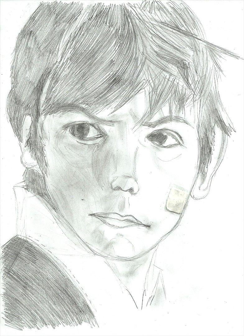 Tegninger :D   - Endnu en profil tegning :) "plastreret" på højre kind blev sat på fordi der var et lille hul i papiret :S xD 
Tegnet mandag den. 4. juli 2011 :)  billede 312