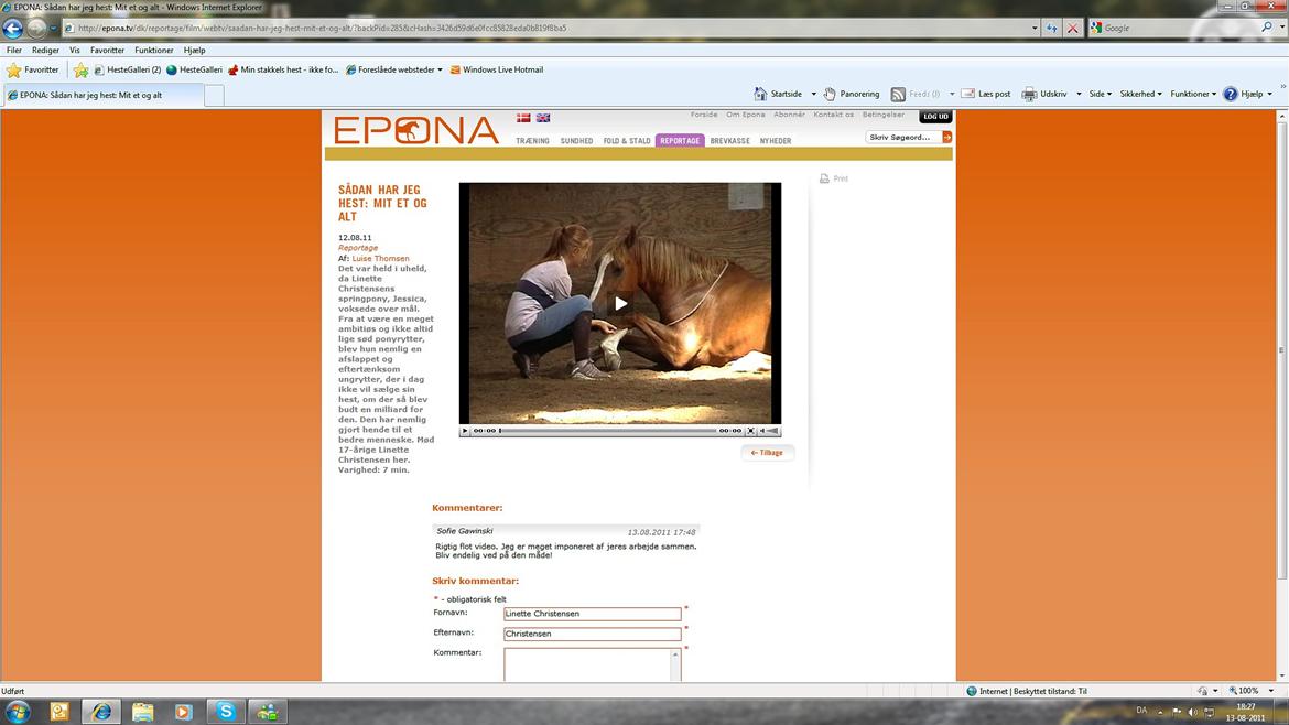 Reportage med Jess og jeg på Epona.tv billede 2