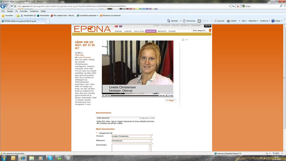 Reportage med Jess og jeg på Epona.tv billede 3