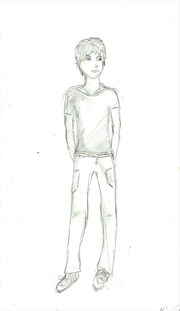 Tegninger :D   - Første gang i lang tid jeg har tegnet ET HELT MENNESKE :O xD!!!! Den blev okay i hovedet men resten af kroppen ligner mest de gamle xD Undskyld den lidt dårligere kvalitet men det er fordi billedet selv er lidt mindre :P 
Tegnet onsdag d. 24. august 2011 billede 171