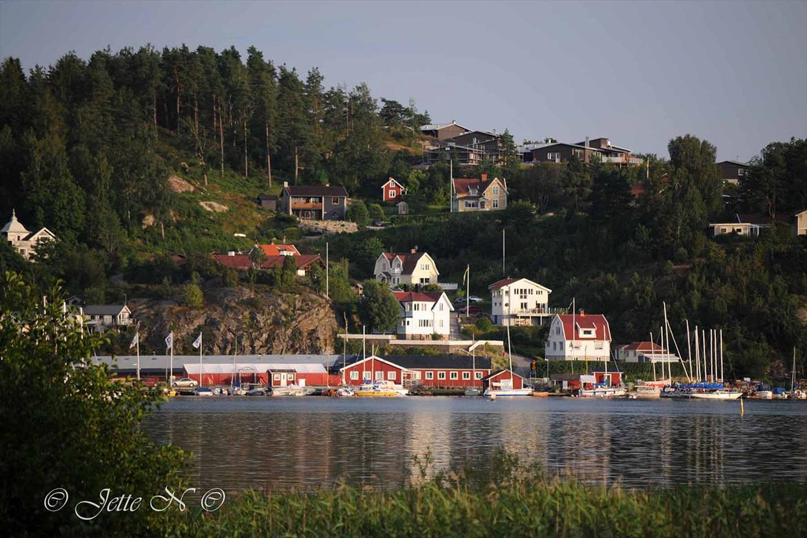 Billeder fra Norge 2011 - Ljungskile i Sverige, hvor vi holdt pause, mens vi nød det smukke aftenlys over fjorden (Nikon D300s med 17-55 mm f/2,8 objektiv) billede 131