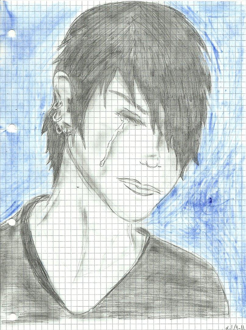 Tegninger :D   - Denne her er jeg faktisk ret glad for 1. fordi at baggrunden er blevet herre ninja xD 2. fordi det er meget emotional feelings over det ... og også selvom personen har lukket øjet :D
Tegnet torsdag d. 1. september 2011 billede 160