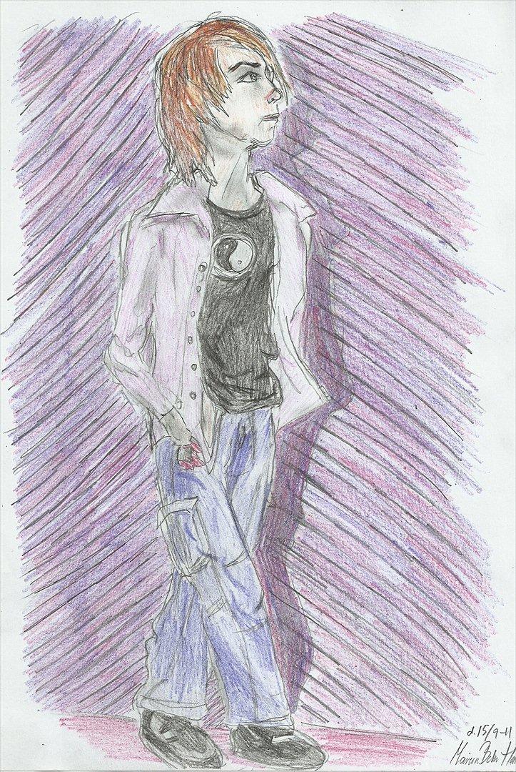 Tegninger :D   - Faktisk vildt godt når man tænker på hvor DÅRLIGT jeg tegner menneskekroppe xD hovedet er liiiidt for stort :S Og mine farveblyanter havde de forkerte farver i brun >< men ellers :D 
Tegnet torsdag d. 15. september 2011 billede 151