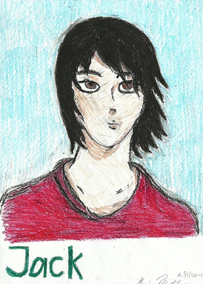 Tegninger :D   - Min anden oliekridt tegning xD Denne gang er der også kommet farver på :O xD Blev lige nødt til at skrive navn på for ellers mente Hundahl at det var Alex Evans i stedet :S xD Blev lidt udtværet sort i hans hudfarve :/ Det skulle aprospros forestille samme "person" som nedenunder :P Ligner bare ikke så meget hinanden men sådan er det xD :P
Tegnet mandag d. 31. oktober 2011  billede 104