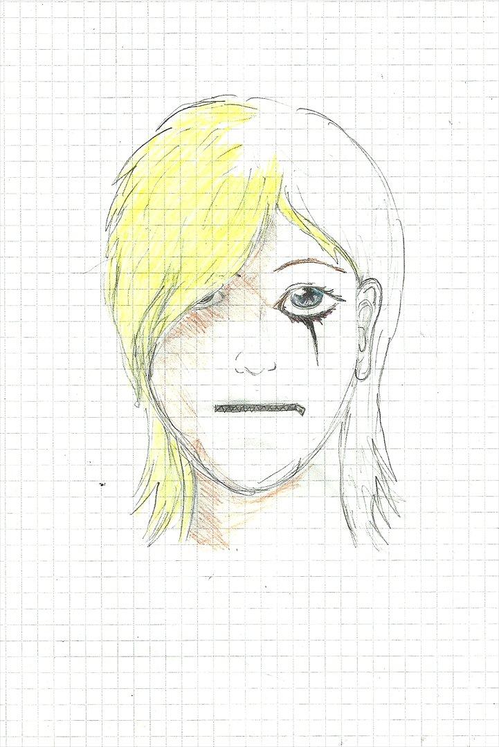 Tegninger :D   - En tegning inspireret af logoet "Bryd tavsheden" på en kampagne mod vold hos unge :) Og ja det ER meningen kun halvdelen af hendes hoved skal være farvet xD :P 
Tegnet tirsdag + onsdag d. 1.+ 2. november 2011 billede 103