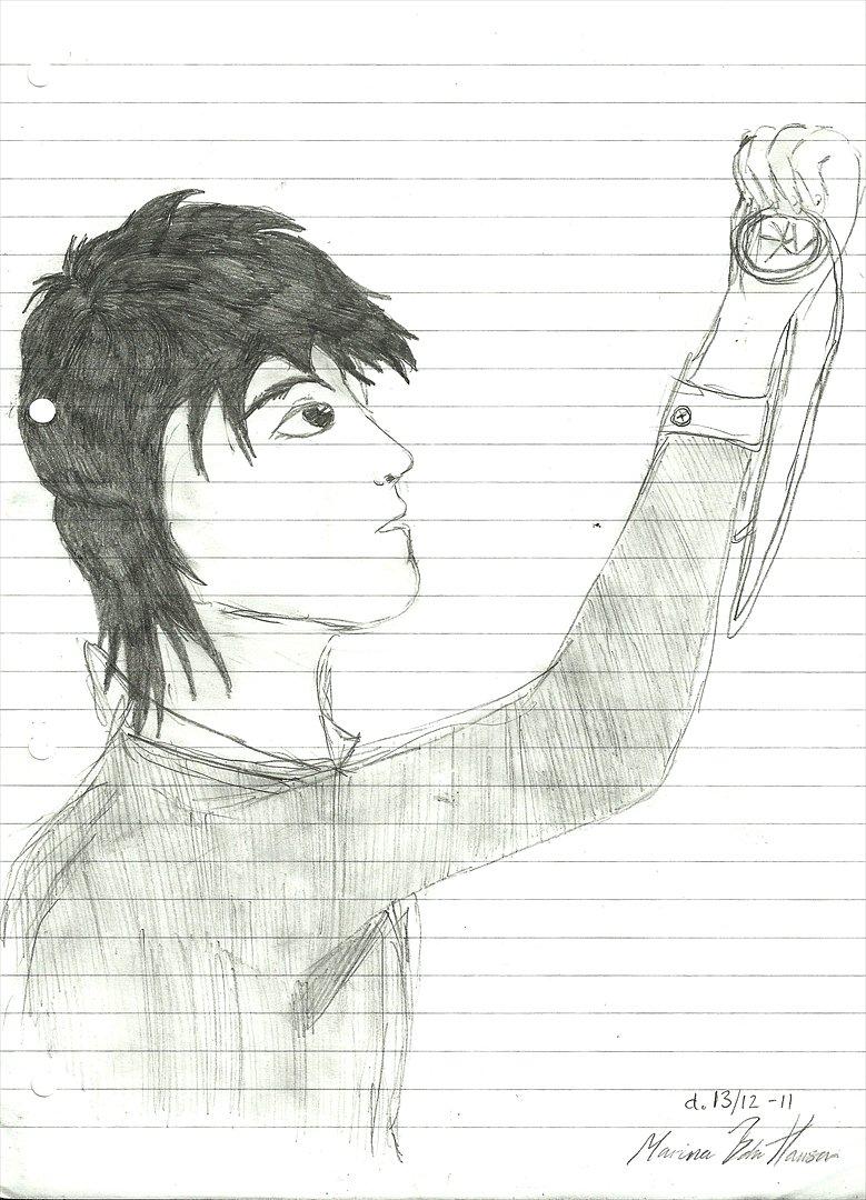 Tegninger :D   - Frit efter Sacsha Christensens bøger "Den ydmyge amulet" og "De unaturlige" :P Liam finder Humaran :) 
Tegnet tirsdag d. 13. december 2011 billede 85