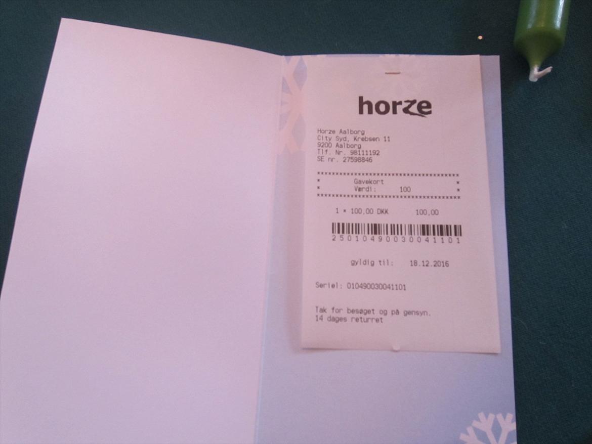 mine julegaver 2011 - gavekort til horze- 100 kr-af veninde billede 10