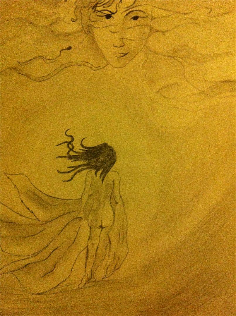 andre tegninger - Som jeg har beskrevet så mange gange før, er denne tegning meget speciel for mig.

den har flere effekter og reaktioner på folk, nogle mener den er meget dyster, mens andre mener at den er symbolik for liv og indre fred.
Jeg hælder nu også mest til det sidste, fordi min hensigt ved tegningen, var at man ser den fortabte pige gå langs strand kanten, da hun får en åbenbaring fra oven, som giver hende "nyt liv", og tager hende med til et smukkere og bedre sted.

Ved godt at det lyder meget dystetert lige nu, men sådan bliver man når man ser sig selv som "kunstener / filosof" , men tegningen skal symbolisere at vi ikke skal være bange, for at komme over på den anden side, men vi skal nyde den tid vi har sammen, og ikke glemme at sige tak til dem vi holder af og dem der hjælper os, vi skal være taknemlige for den gave vi har fået, og ikke bare forspilde den, med stress og jag og sure miner. jeg har haft den periode, og så først bag efter da jeg havde mistet mange af de gode ting i mit liv, hvor meget det havde ødelagt, og hvor langt til toppen der ville være, jeg har ikke nået mit fulde mål endnu, men jeg ved jeg kan klarer det, når jeg har støtten fra mig selv og mine venner.

elsker jer fandme.... billede 16