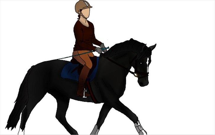 Tegninger - Hest med rytter. Rytteren blev ikke spor god, og orkede ikke at ødelægge tegningen med et ansigt :P billede 3