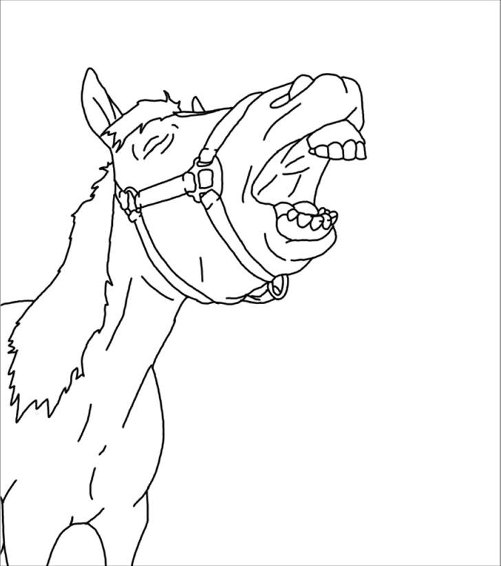 Tegninger - En venindes pony - Goldy :-) blev aldrig rigtigt færdig ;-) billede 4