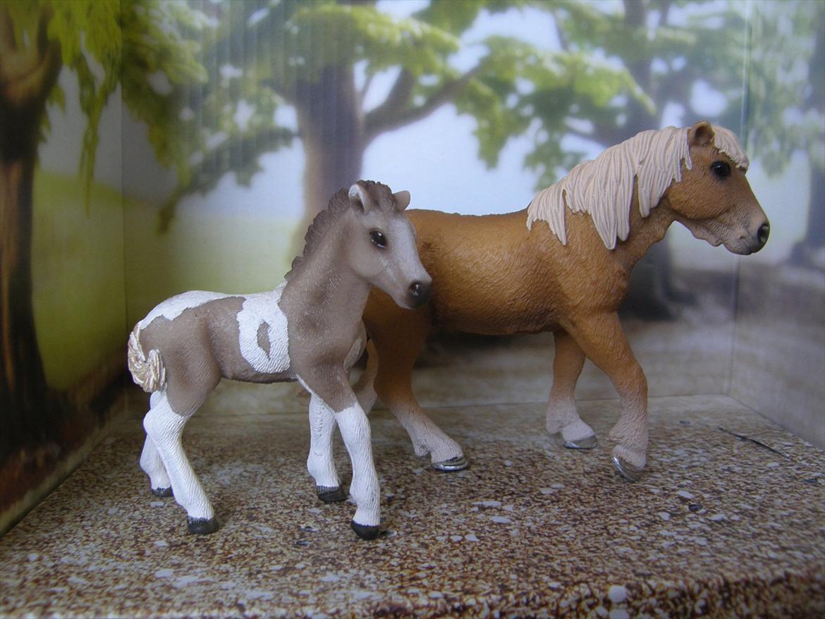 Mine Schleich Dyr - Navn: Gullfaxa (Gylden man) Race: Islænder Køn: Hoppe Alder: 10 år Navn: Hindbærgården's Mánadís (Månens gudinde) Race: Islænder Køn: Hoppe Alder: 2 mdr. Stamtavle: Mor: Gullfaxa Far: Brúnskjóni billede 147