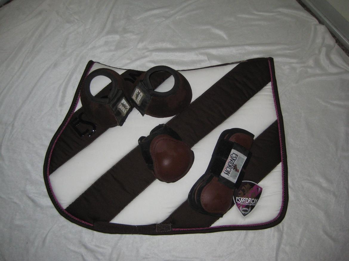 Mit Udstyr - Eskadron Polo Pad Bicolor spring underlag i vanilla og coffee. Eskadron springgamacher i brun. Eskadron klokker i brun.  billede 22