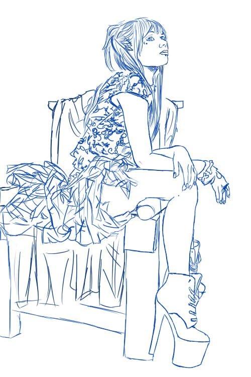 Tegninger og andre kreative ting! - Mit idol Kerli. 
- Denne tegning tog lidt over 2 timer også selvom det kun er en lineart. billede 2