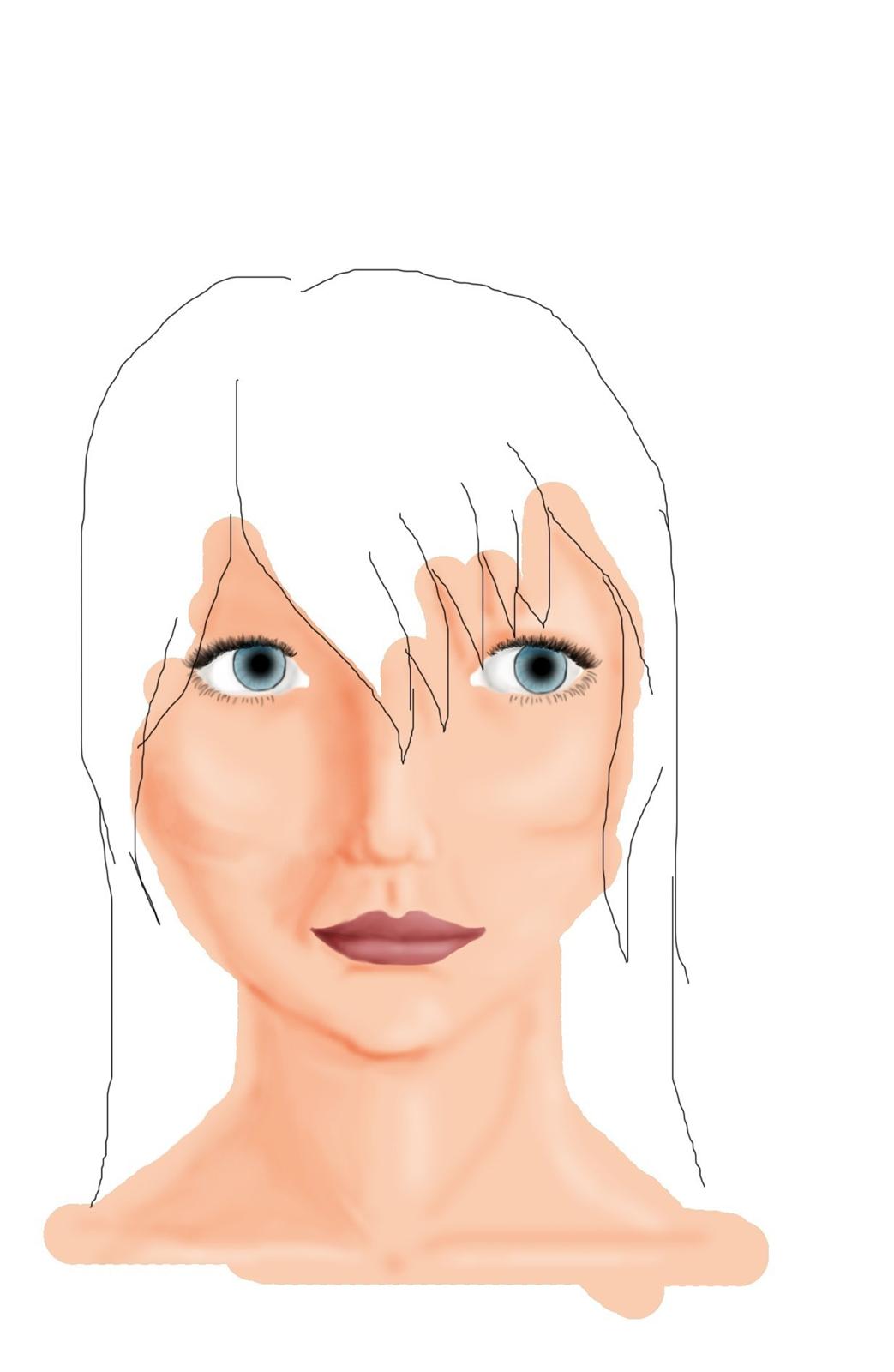 Step by step computertegning - Øjnene laves. Det er straks en mere avanceret proces. :D billede 6