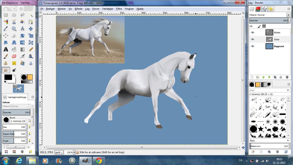 Tegn din hest på PC! - Tilføj så øje/øjne, næsebor, mund, aftegner m.m. Jeg har valgt ikke at tegne aftegningerne. Brug forskellige funktioner til at få det til at se levende ud. billede 12