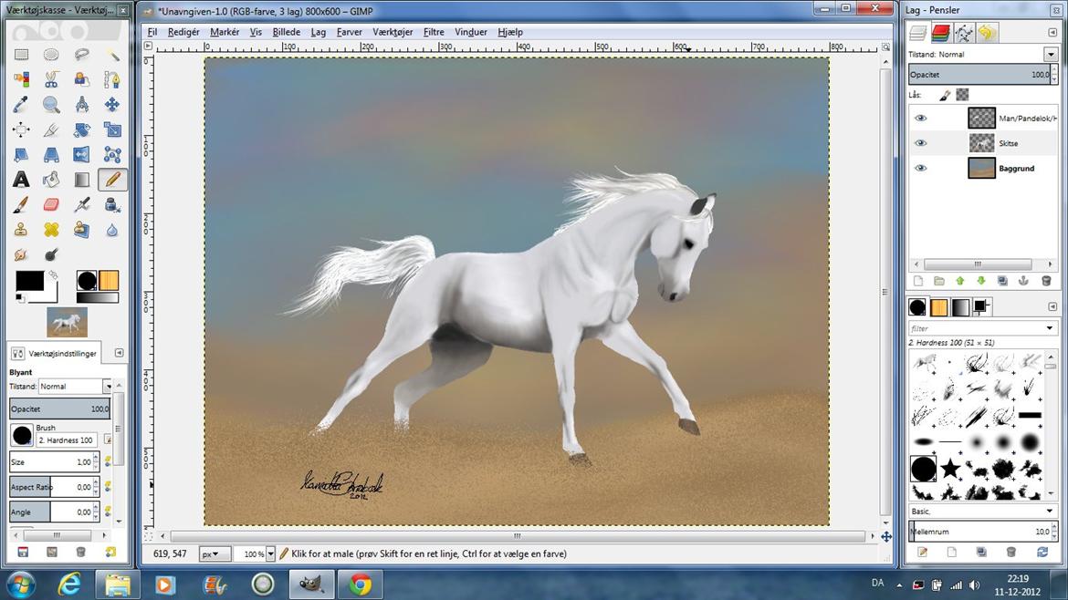 Tegn din hest på PC! - Lav så en valgfri baggrund, ret det sidste til, og så er den færdig!:D billede 15