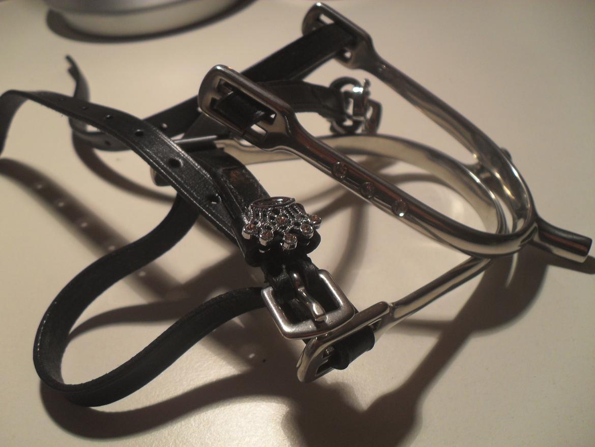 Mine julegaver 2012!  - Mine flotte sporre med diamanter, og læder remme med kroner af diamanter, fra min ''søster'' :) billede 2