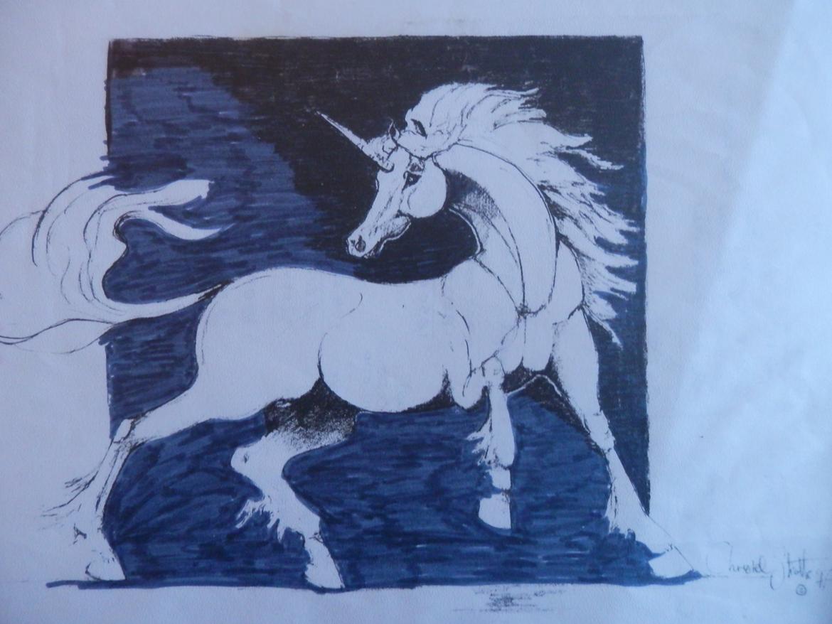 heste tegninger og malerier - en lille enhjørning på a4 billede 18