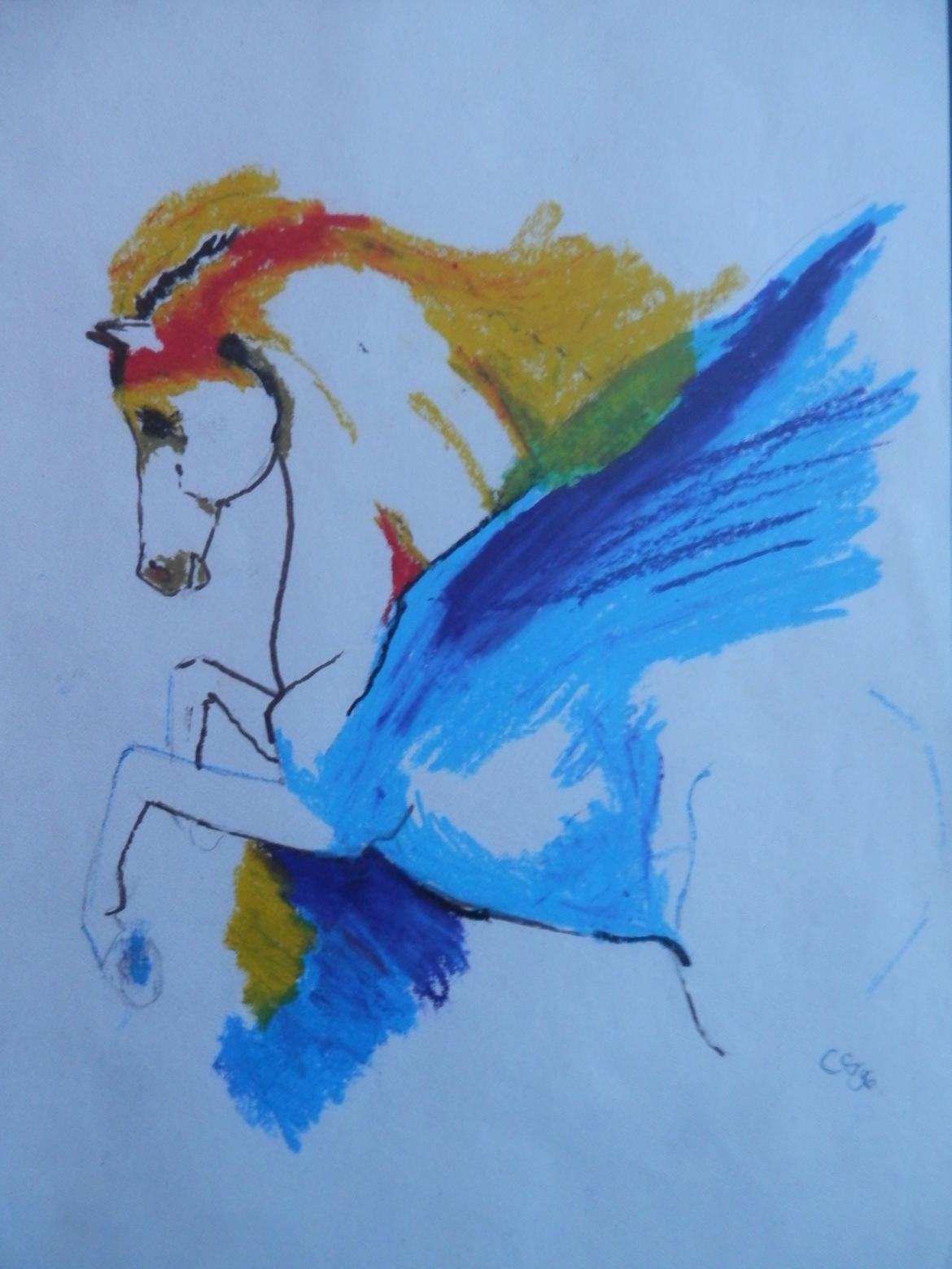 heste tegninger og malerier - en pegasus i fri fantasi billede 19