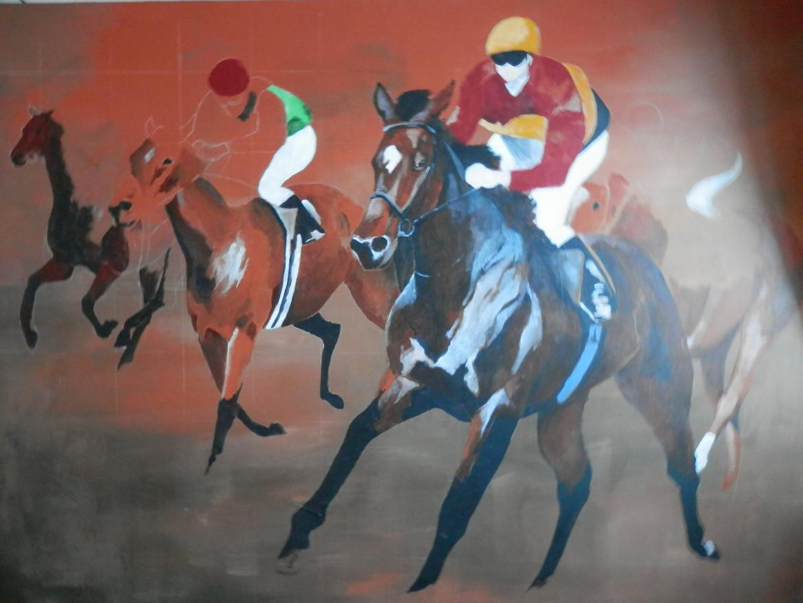 heste tegninger og malerier - mit igangværende maleri det driller lidt og der mangler rigtig mange detaljer men jeg hygger mig med det 
 billede 3