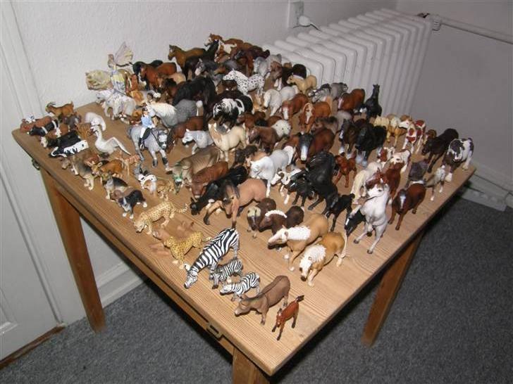 Mine Schleich Dyr - Alle Schleichdyrene før de blev sat på plads i min nye lejlighed. Der er kommet mange flere til billede 2